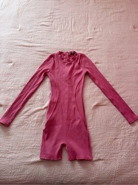 Long-Sleeve One-Piece Romper in Pink